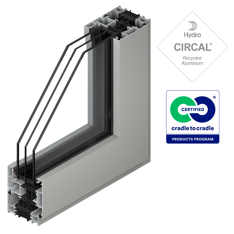 Soleal 75 Visible - Open out - Triple Glazing